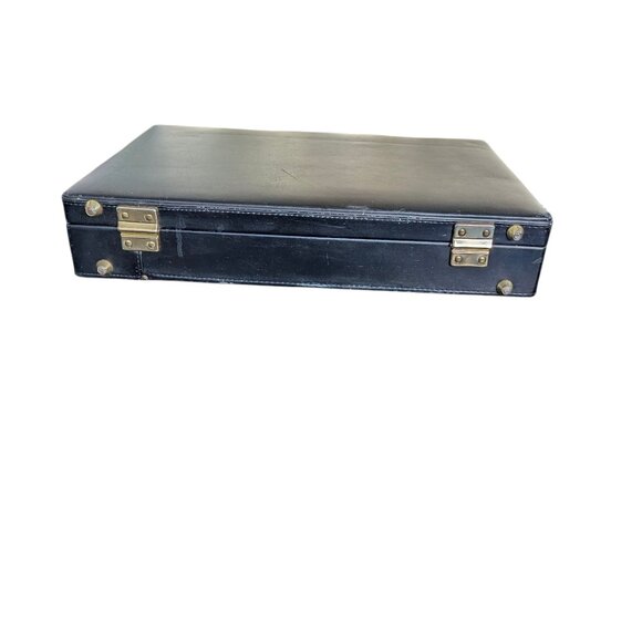 Vintage Black Leather Combo Locking Briefcase - Picture 14 of 16